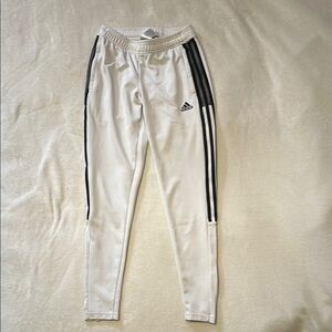 Adidas White Black Sweatpants Tapered Fit